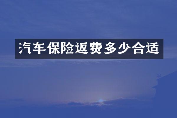 汽车保险返费多少合适