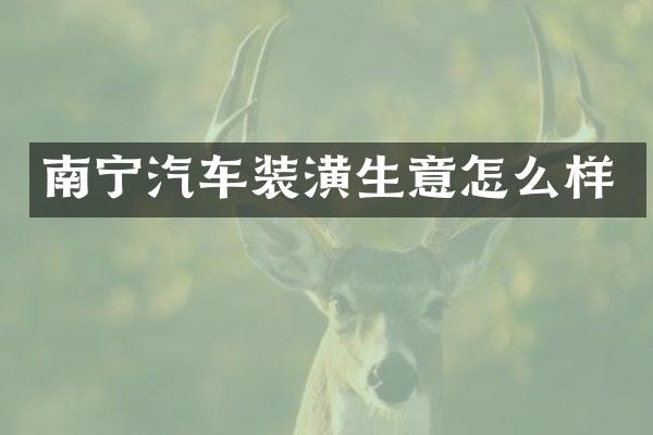 南宁汽车装潢生意怎么样